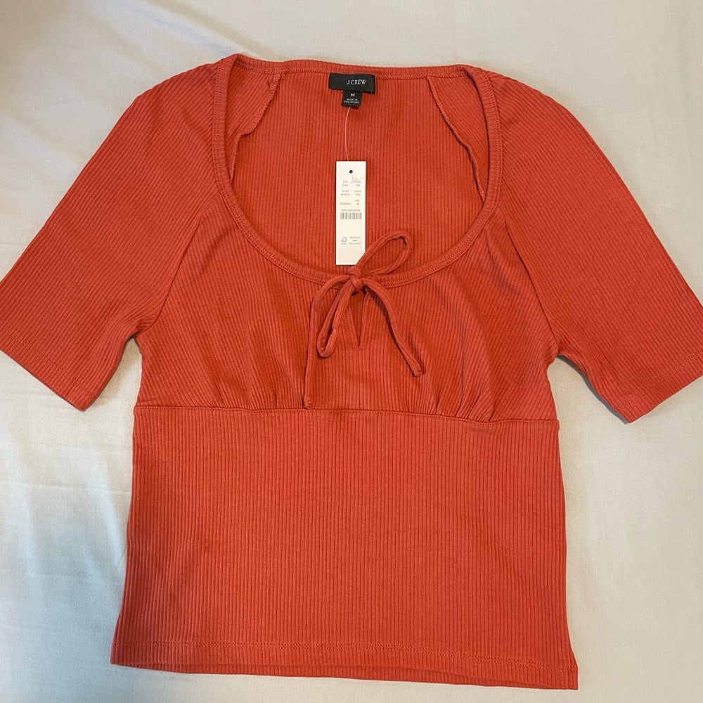 NWT JCrew Toe Front Vintage Ribbed Top. Size M.